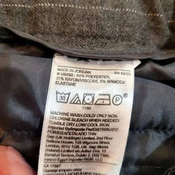 Banana Republic Women's Gray Poly/Rayon/Spandex Pinestripe Wide Leg Trousers - Picture 5 of 14